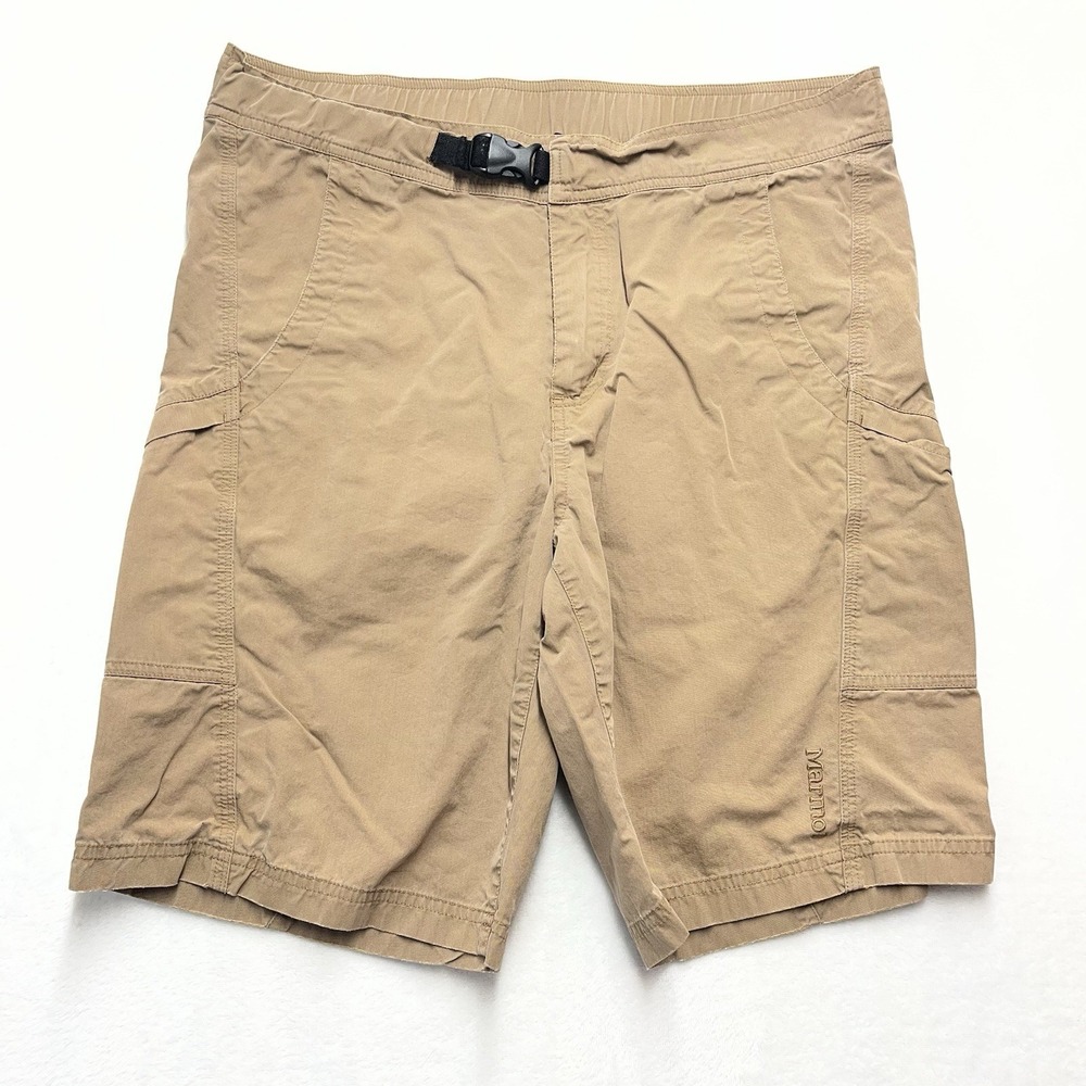 Marmot‎ Hiking Shorts Men's Sz 32 Tan Buckle Belt Outdoors